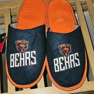 Bears Black and Orange Men's Slippers